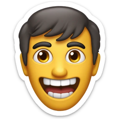 Crea un umano con corna di diavolo e sorriso inquietante  sticker