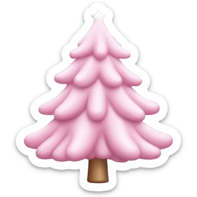 pastel pink christmas tree sticker