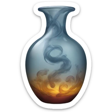 Glass vase with smoke  sticker