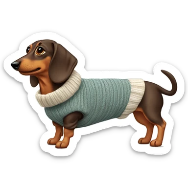 Weiner Dog in sweater sticker