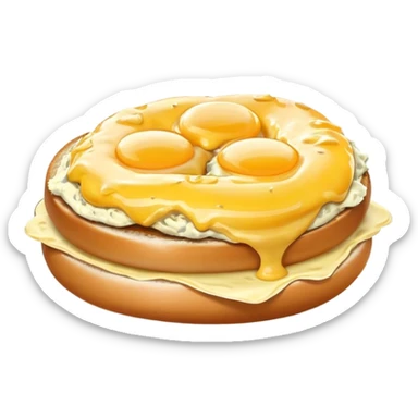Scrambled egg on a bagel sticker