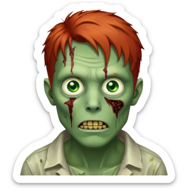 red-haired male zombie sticker