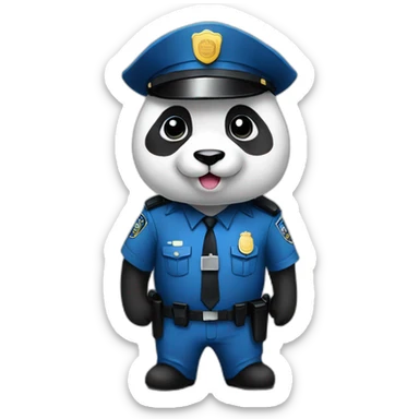panda that is a police officer  sticker
