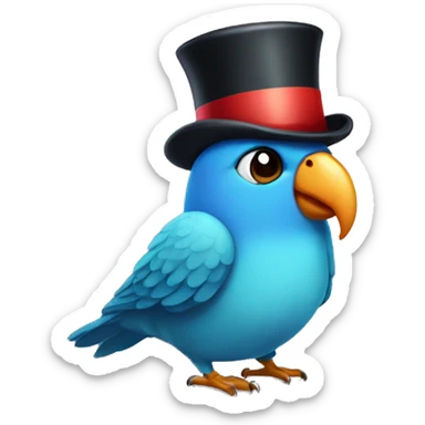 "lovebird with tophat" sticker