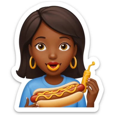 hotdog eating black girl sticker