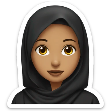 pretty arab girl wearing abaya not hijab sticker