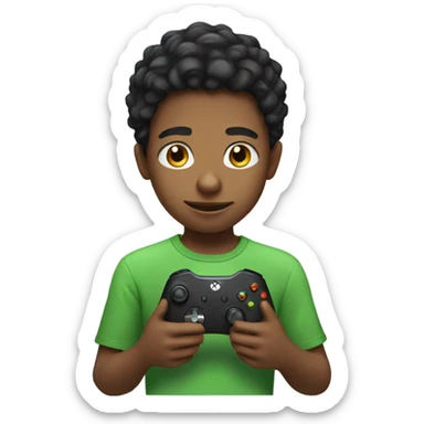 Boy playing Xbox sticker