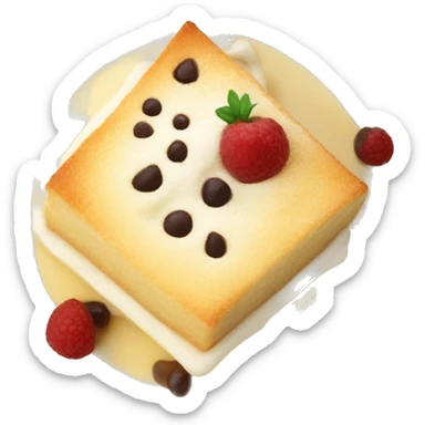milk and semolina dessert called galaktoboureko in a plate sticker