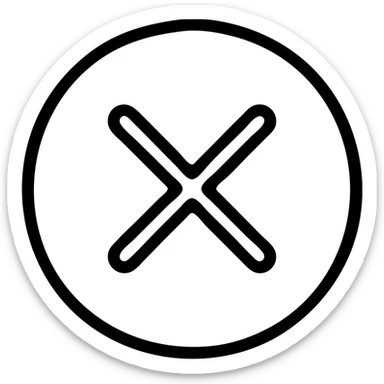 red x button, simple, clear icon sticker