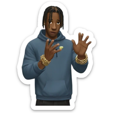 travis scott SEÑALANDO SU MANO  sticker