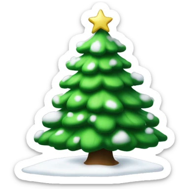 christmas tree with white snow on it sticker