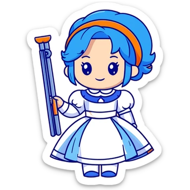 Evie from Descendants, blue hair, royal princess style, fashion designer sticker