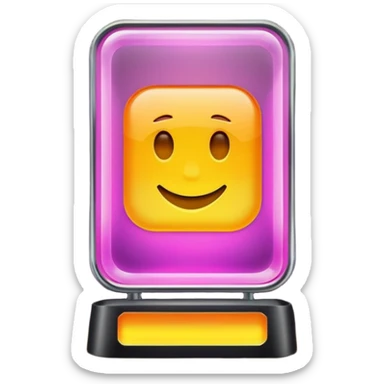 glowing led light, different glowing colors, one big rectangle sign sticker