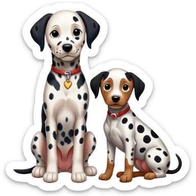 1 Dalmatian adult + 1 dobermann puppy sticker