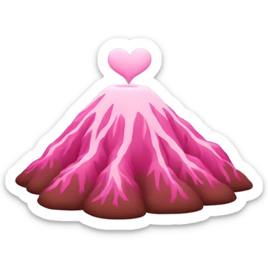 Pink volcano of hearts  sticker