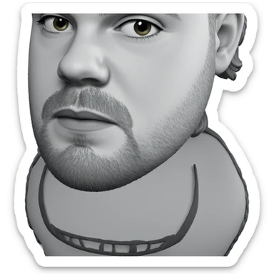 bearded boy in monochrome sticker