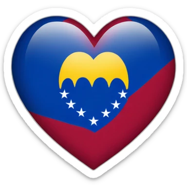 Venezuela flag in heart sticker