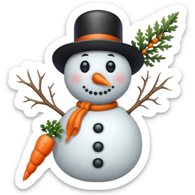 a snowman with the "S" logo sticker