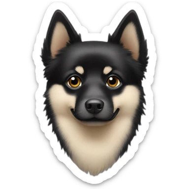 Schipperke dog head with black hair sticker