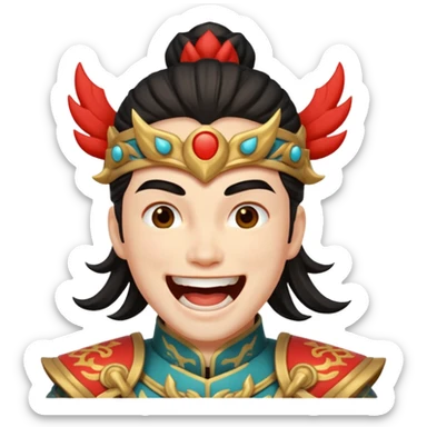 Lu bu laughing mainiatically  sticker