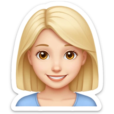 Girl smiling shyly sticker