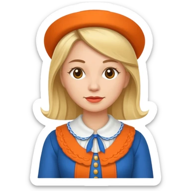 woman with dutch clothing sticker