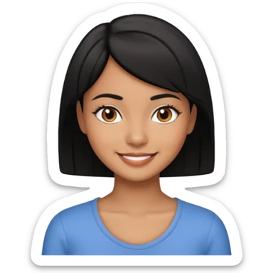 Morena cabelo curto preto sticker