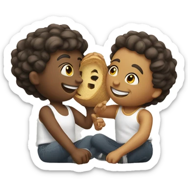 happy friends sharing a moment sticker