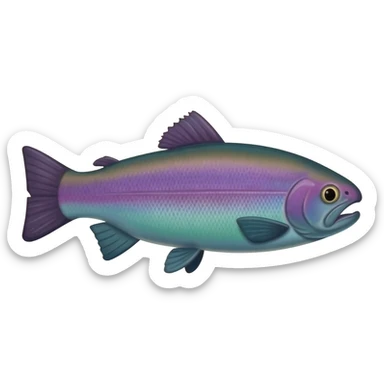 rainbow trout fish purple blue green blue sticker
