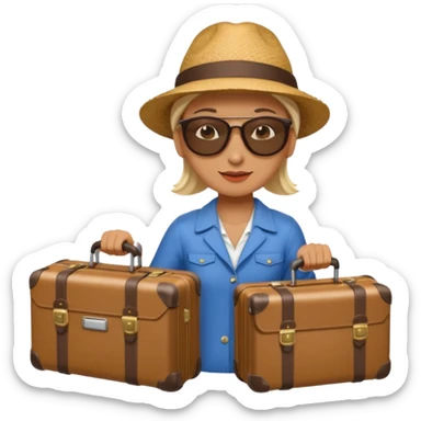 photorealistic tourist with a suitcase sticker