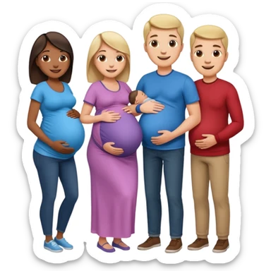 A large family grandmothers paternal aunts maternal sister great grandparents and a pregnant couple  sticker