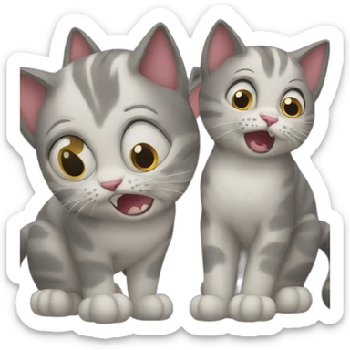 awful cat crazy sticker