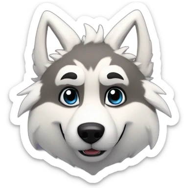 mario themed wolf husky fursuiter sticker
