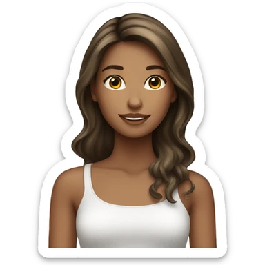 pretty brunette girl with highlights  sticker
