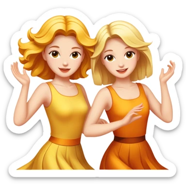 Rebecca and Felicia dancing in the sunshine sticker