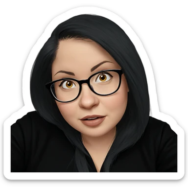 portrait of girl with glasses sticker