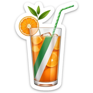 Orange cocktail can with an orange, a green leaves, italian flag on the label and a stripe straw green and white  sticker
