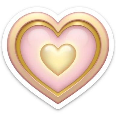 Heart with a halo in soft pink, beige and yellow pastel colors sticker