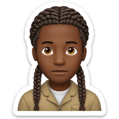 Boneco masculino negro com trança sticker