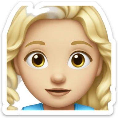 Blonde blue eyed toddler girl  sticker