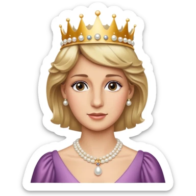 content face, Princess Diana with crown sticker