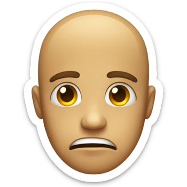 Crying dread emoji with straight face sticker