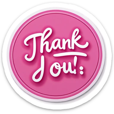Pink THANK YOU sticker