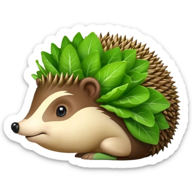 hedgehog eating lettuce sticker