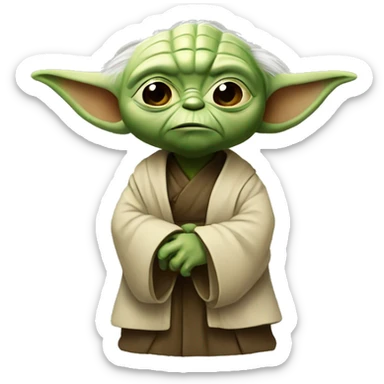 Mini  settled yoda sticker