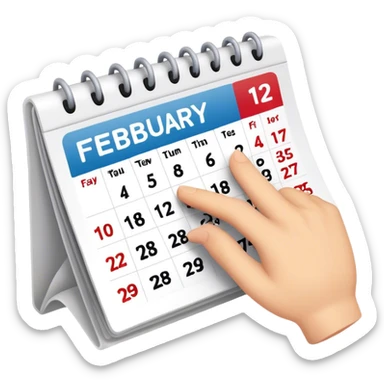 Flipping the calendar of February sticker
