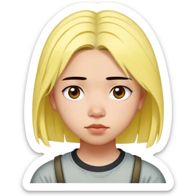 A girl who look like billie eilish but has a nepali descent face of gurung commuinty with short hair  and short height  sticker