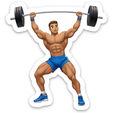 bodybuilder blue shorts leg-side-raise-hip-abduction exercise sticker