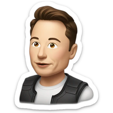 Elon musk y un cohete sticker