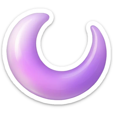Glossy Pastel lilac-gradient glass crescent sticker